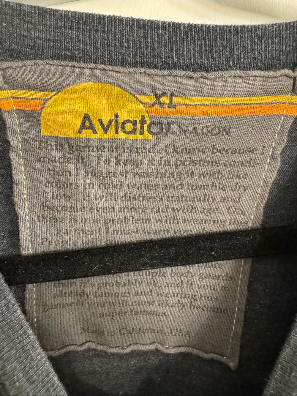 Aviator Nation Bolt boyfriend tee charcoal size XL $89 - Picture 2 of 9
